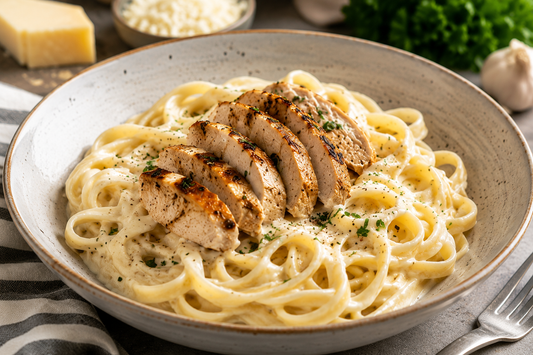 Fettuccine Alfredo con pollo: receta italiana cremosa y fácil
