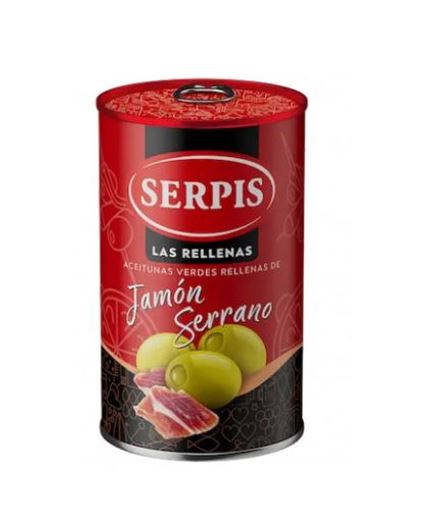 ACEITUNA RELLENA DE JAMÓN SERRANO X 300G SERPIS