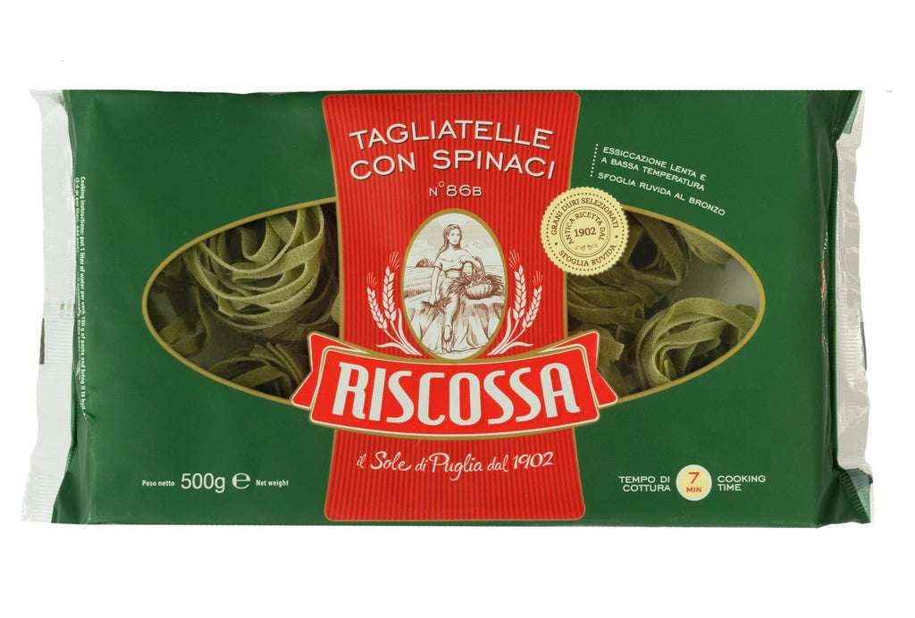 PASTA TAGLIATELLE ESPINACA X 500G RISCOSSA