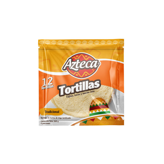 TORTILLA NATURAL X 12 UNIDADES (360G) AZTECA