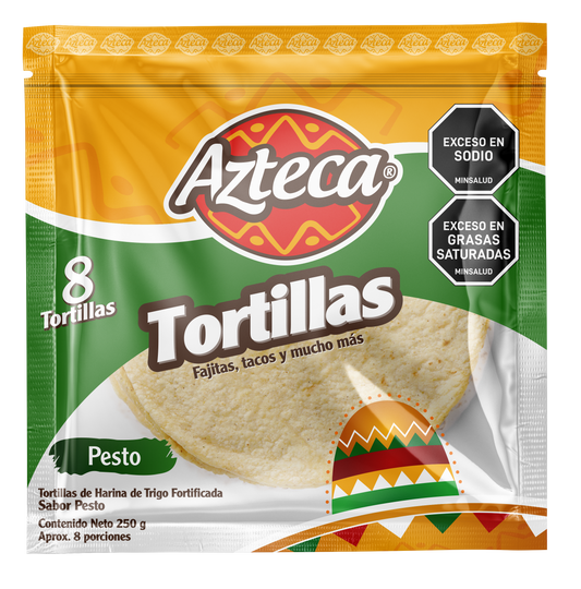TORTILLA PESTO X 8 UNIDADES (250G) AZTECA
