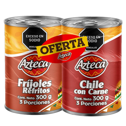 CHILE + FRIJOL REFRITO X 300G AZTECA
